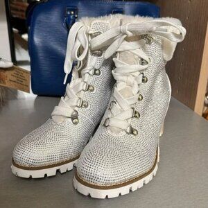 Lauren Lorraine Rhinestone Ankle Boots - Size 7